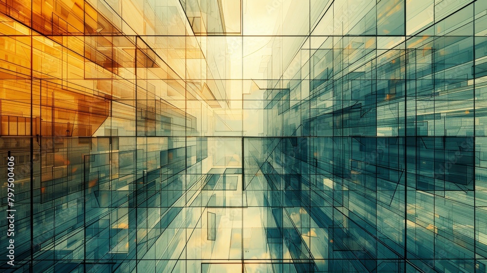 Grid Structure: A photo of an abstract artwork inspired by grid structure Grid Structure: A photo of an abstract artwork inspired by grid structure