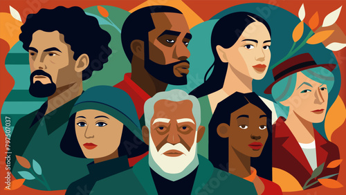 Through their raw and honest words the poets pay tribute to the struggles and triumphs of their ancestors honoring their legacy.. Vector illustration