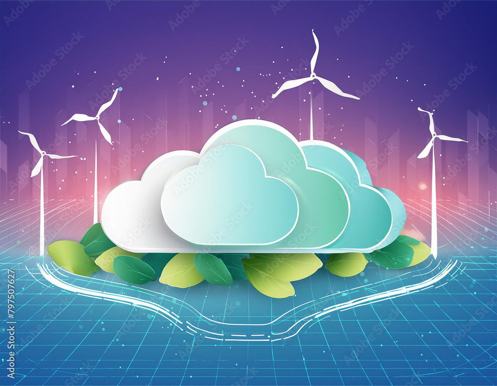 cloud technology or data center storage system with green renewable ...