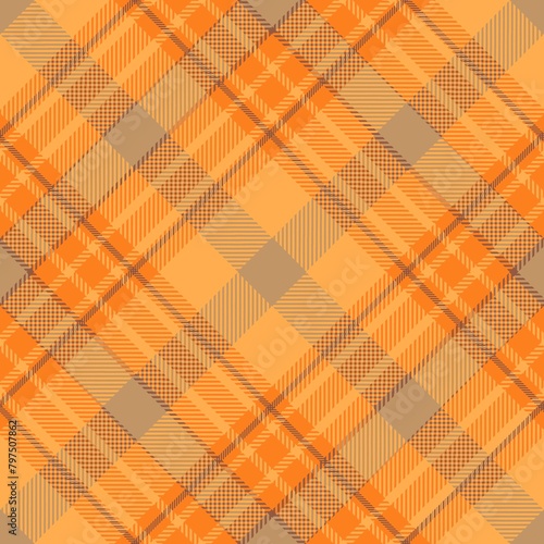  Tartan seamless pattern, brown and orange, can be used in fashion design. Bedding, curtains, tablecloths