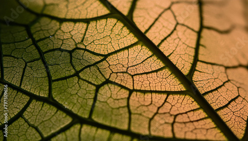 A macro shot of a leaf's vein network, its life-giving pathways forming an organic background photo