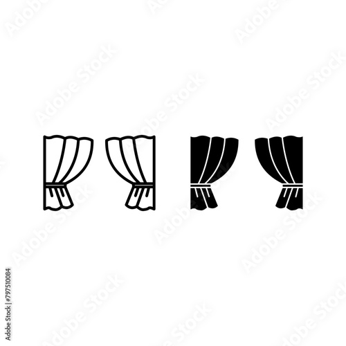 vector illustration of curtain icon color editable
