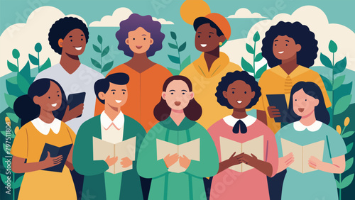 Through their powerful voices and poignant lyrics the choirs at the community choir festival pay homage to the struggles and triumphs of those who. Vector illustration