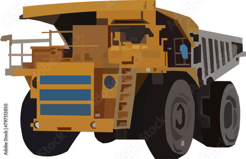 Haul trucks are used to move materials to various locations in the mining area via the mine road (haul road)