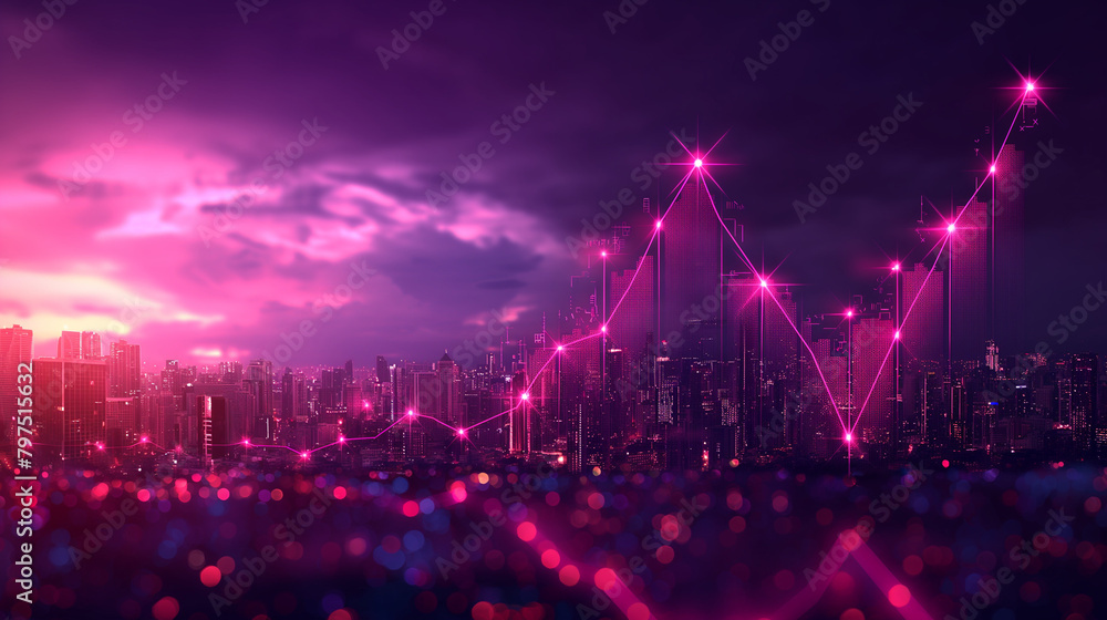 Chart or graph with arrow. Rising stock market or rise of economy. Stock chart or graph. Business, profit growth concept. Chart or graph with arrow. Rising stock market or rise of economy. Stock chart or graph. Business, profit growth concept.