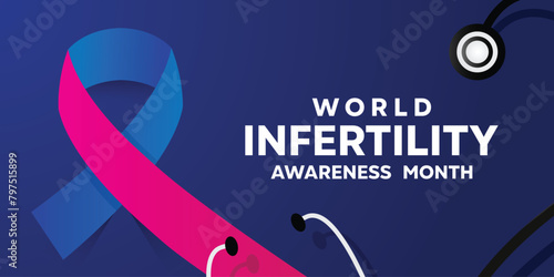 World Infertility Awareness Month. Great for cards, banners, posters, social media and more. Blue background.