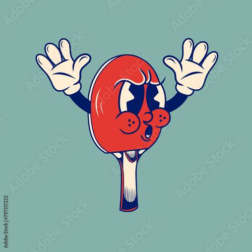 Retro character design of ping pong paddles