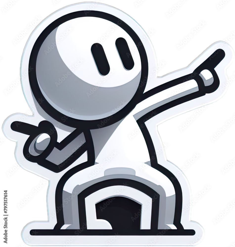 Fototapeta premium Eine minimalistische Vektorgrafik einer Comicfigur beim Tanzen 