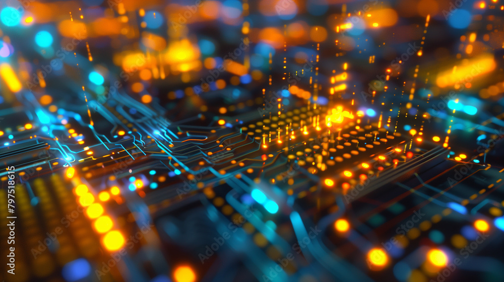Computer Parallel Chip a network of interconnected chips in a data center, powering cloud ...