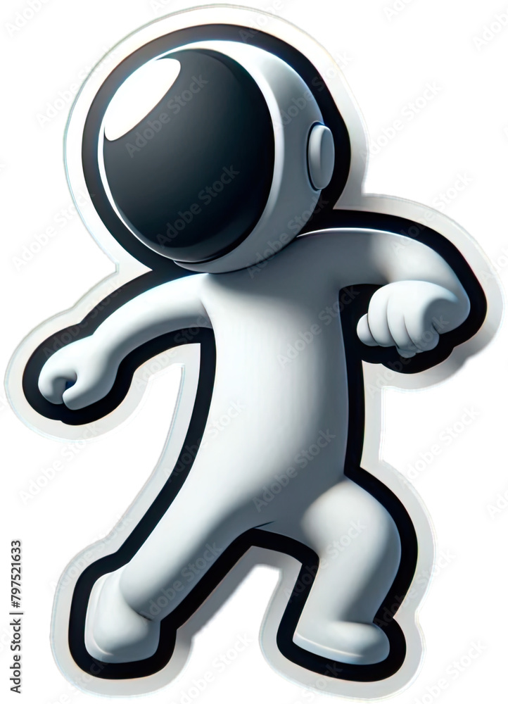 Fototapeta premium Eine minimalistische Vektorgrafik einer Comicfigur beim Tanzen 