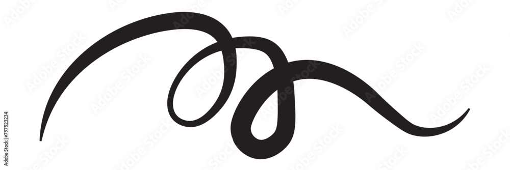 Abstract wavy thin line. Squiggle elements. Vector isolated illustration eps10 Abstract wavy thin line. Squiggle elements. Vector isolated illustration eps10