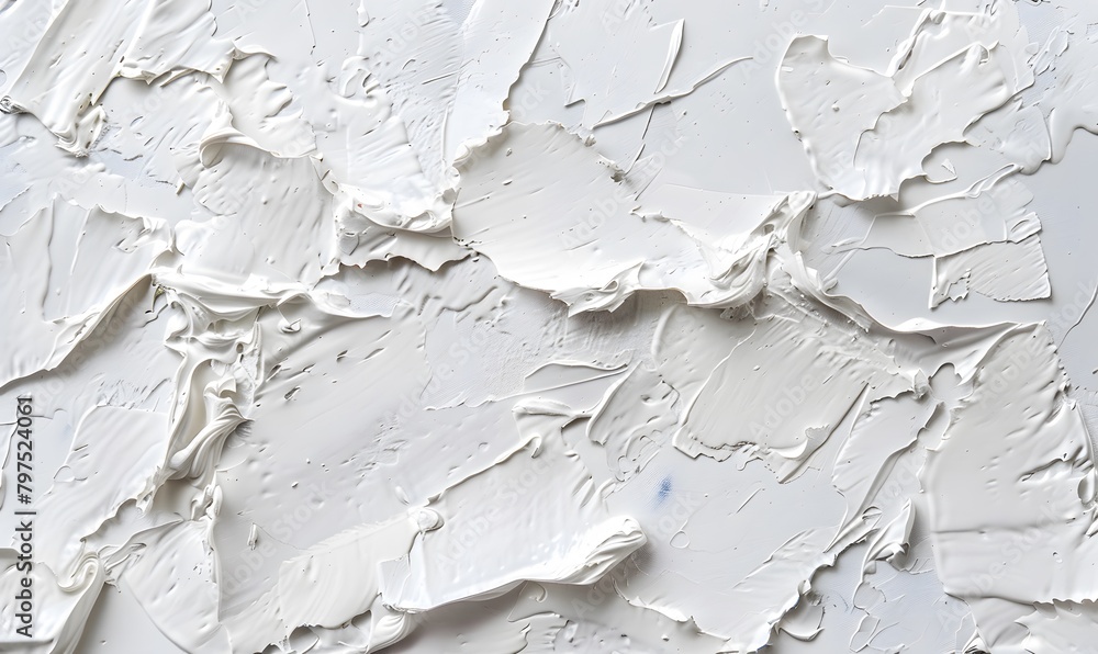 Closeup of impasto abstract rough white art painting texture, Generative AI Closeup of impasto abstract rough white art painting texture, Generative AI