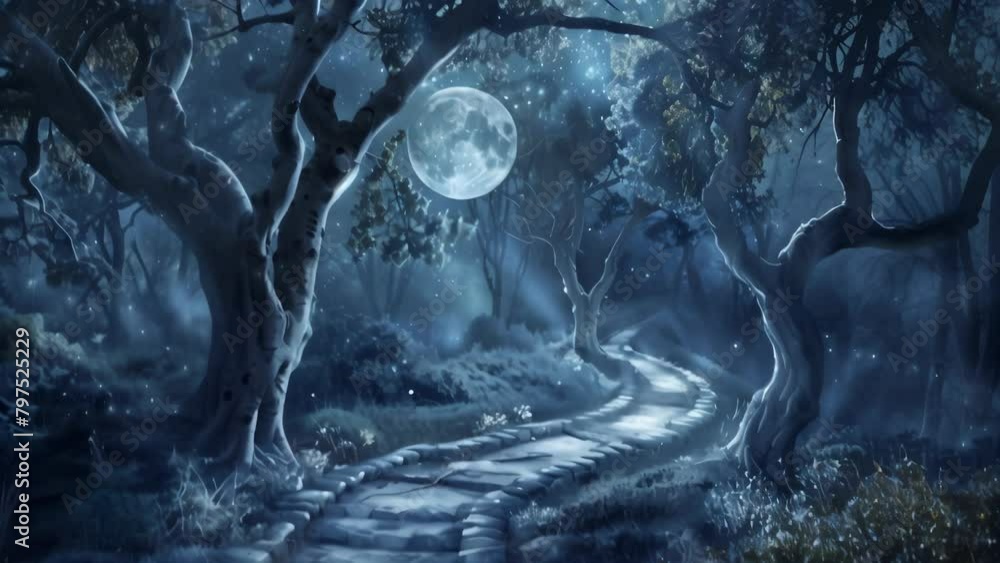 Moonlit pathways of silver and shadow wind through an enchanted forest. Twisted ancient trees and ethereal light evoke a sense of mystique, secrets, and the allure of the unknown.
Moonlit pathways of silver and shadow wind through an enchanted forest. Twisted ancient trees and ethereal light evoke a sense of mystique, secrets, and the allure of the unknown.