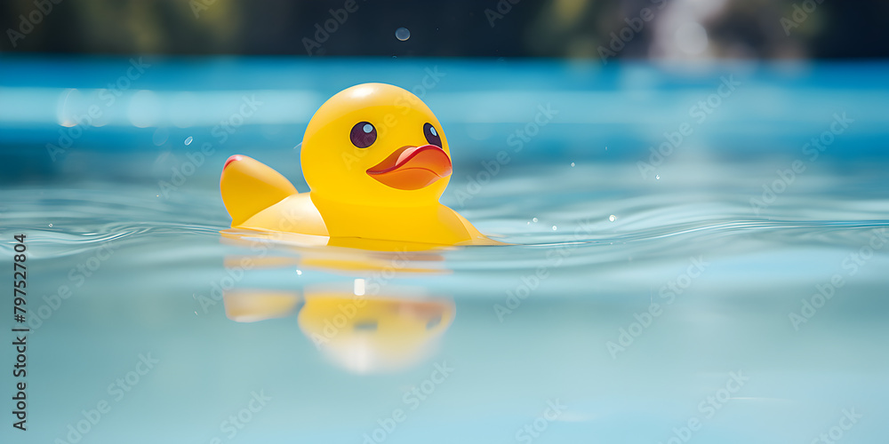 Yellow rubber duck swimming in a pool Summer holidays concept, There is a yellow rubber duck floating in a pool of water generative ai
Yellow rubber duck swimming in a pool Summer holidays concept, There is a yellow rubber duck floating in a pool of water generative ai