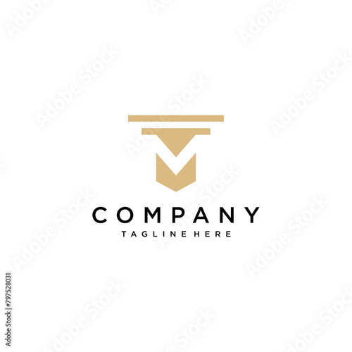 Luxury letter M law firm logo company