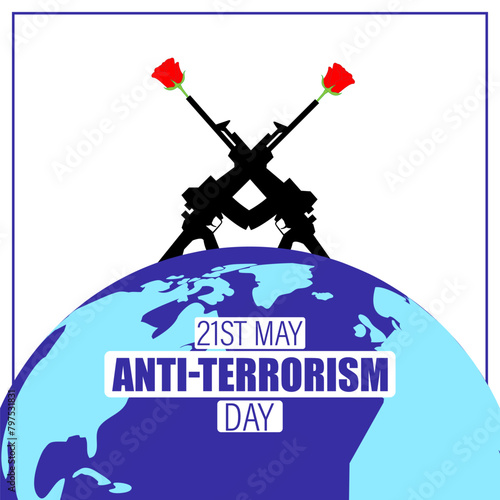 Vector illustration of Anti Terrorism Day social media feed template