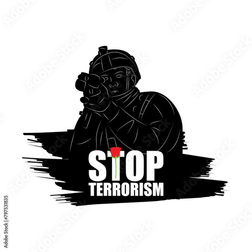 Vector illustration of Anti Terrorism Day social media feed template