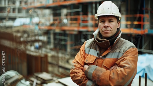 Confident Construction Professional on Job Site