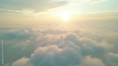 Beautiful sky over clouds at sunset time AI Generated photo