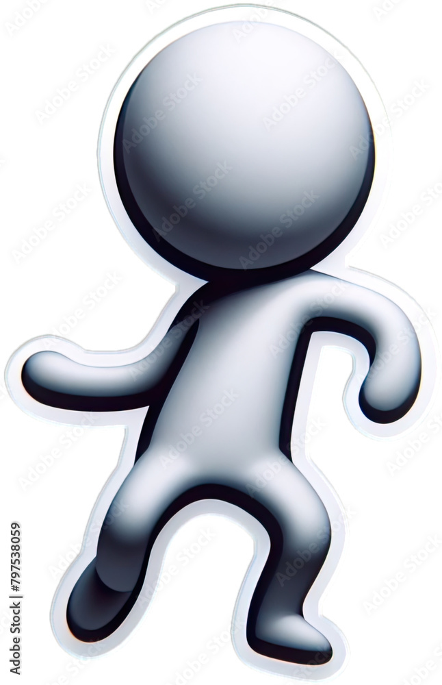 Fototapeta premium Eine minimalistische Vektorgrafik einer Comicfigur beim Tanzen