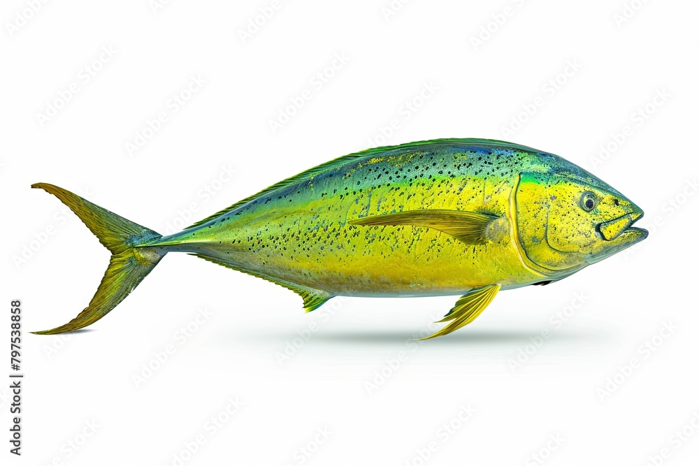 HighResolution MahiMahi Photography Side View on White Background