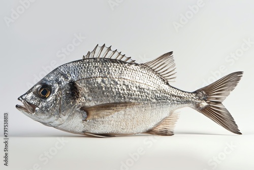 High-Resolution Side Profile Haddock: Silver Scales Gradient Texture photo