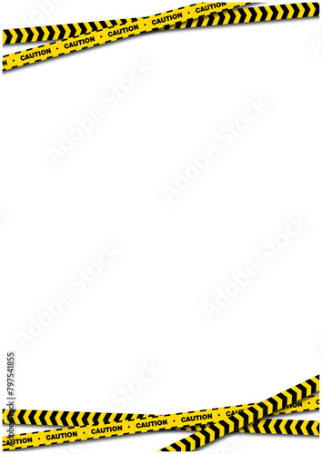 バリケードテープ（立入禁止/規制線）のフレーム背景ベクター素材