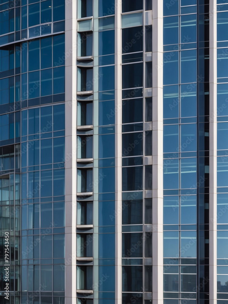 Close-up view of the exterior design elements of high-rise corporate buildings. Close-up view of the exterior design elements of high-rise corporate buildings.