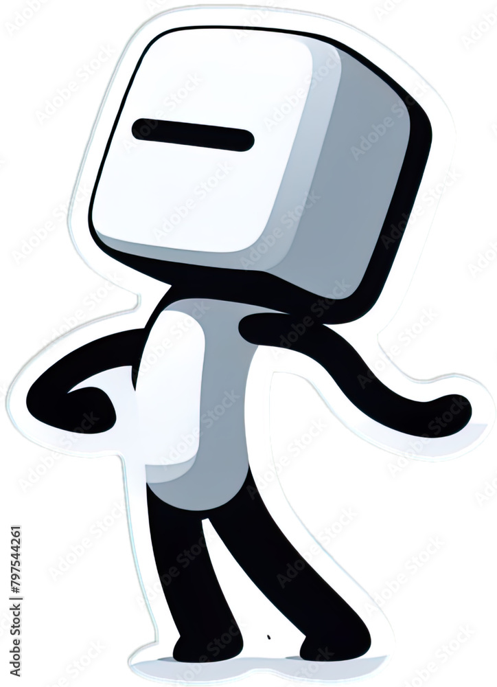 Obraz premium Eine minimalistische Vektorgrafik einer Comicfigur beim Tanzen