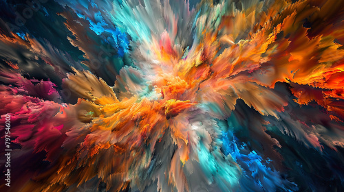 A mesmerizing explosion of colors fills the frame, each hue a stroke of pure inspiration.