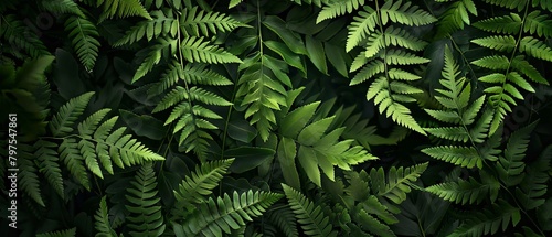 natural green fern background. dark mood wallpaper 