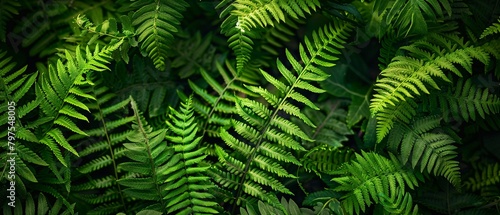 natural green fern background. dark mood wallpaper,