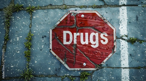 Striking Red Stop Sign Emphasizing the Urgency to Address Drug Use and Abuse