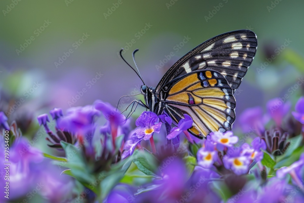 Butterfly with black and white wings Butterfly with black and white wings