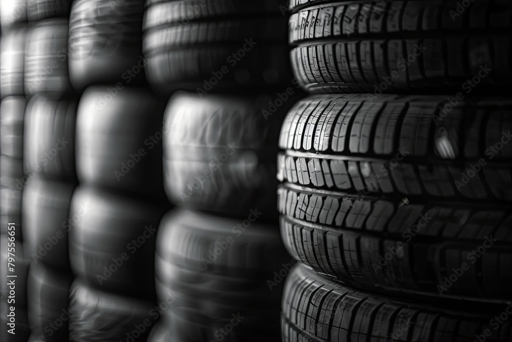 Tire stack background. Selective focus
Tire stack background. Selective focus