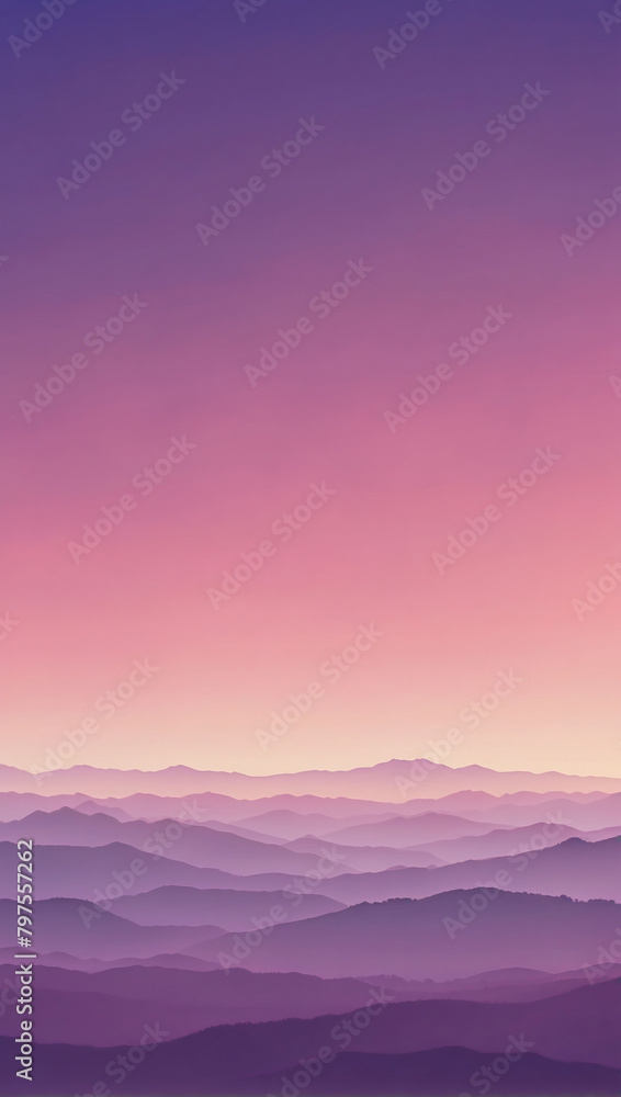 Evening sky gradient background with dusky purple and rosy pink.