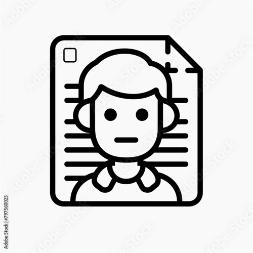 Id card icon in flat style. Identity tag vector illustration on white isolated background. Driver license business concept.