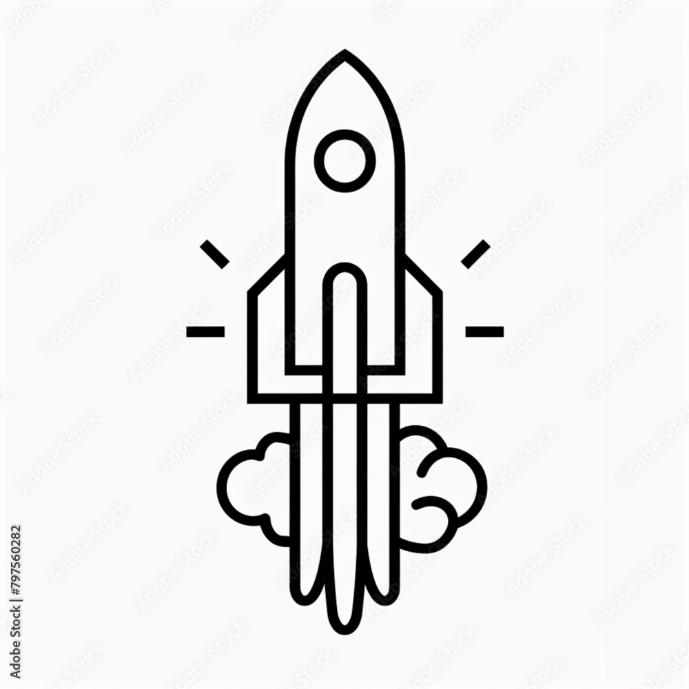 Start Up Business Outlined Line Vector Icon Rocket startup Start Up Business Outlined Line Vector Icon Rocket startup