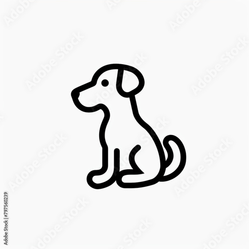 Dog line icon - vector linear concept sign or logo element