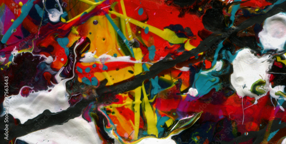 Naklejka premium Dive into a Cheerful Kaleidoscope of Colors and Shapes in an Abstract Wonderland