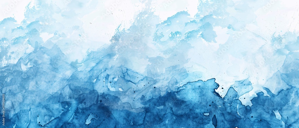 A blue and white background with splatters of paint A blue and white background with splatters of paint