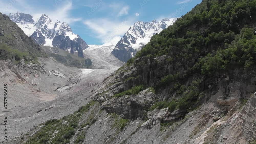 Caucasus, North Ossetia. Digoria gorge. Karaugom glacier. Caucasus, North Ossetia. Digoria gorge. Karaugom glacier.