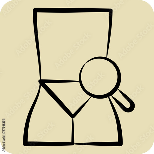 Icon Ymptom Check. related to Medical Specialties symbol. hand drawn style. simple design illustration