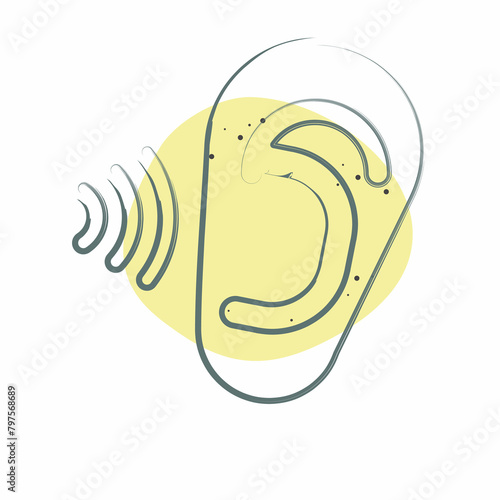 Icon Otology. related to Medical Specialties symbol. Color Spot Style. simple design illustration