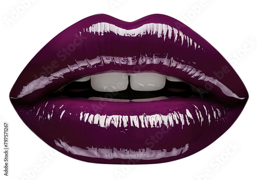 purple lips isolated on white