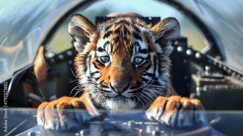 Delightful baby tiger fledgling aerospace engineer  photo