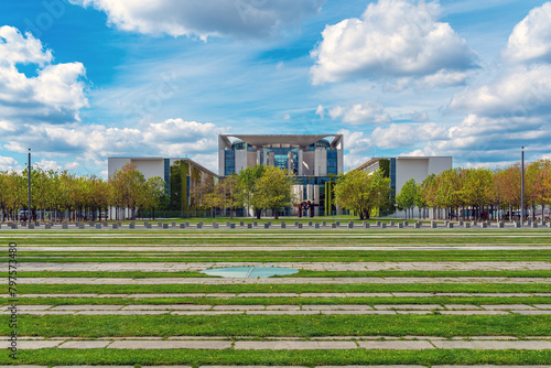 The Federal Chancellery in Berlin is the official seat and residence of the chancellor of Germany as well as their executive office, the German Chancellery photo