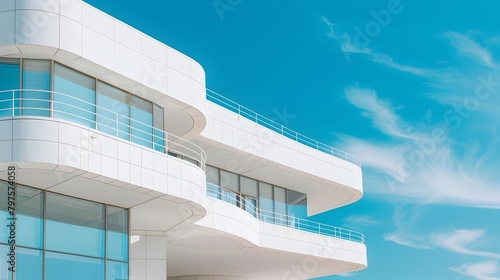 Striking Modernist Architecture Framed Against Vibrant Blue Skies