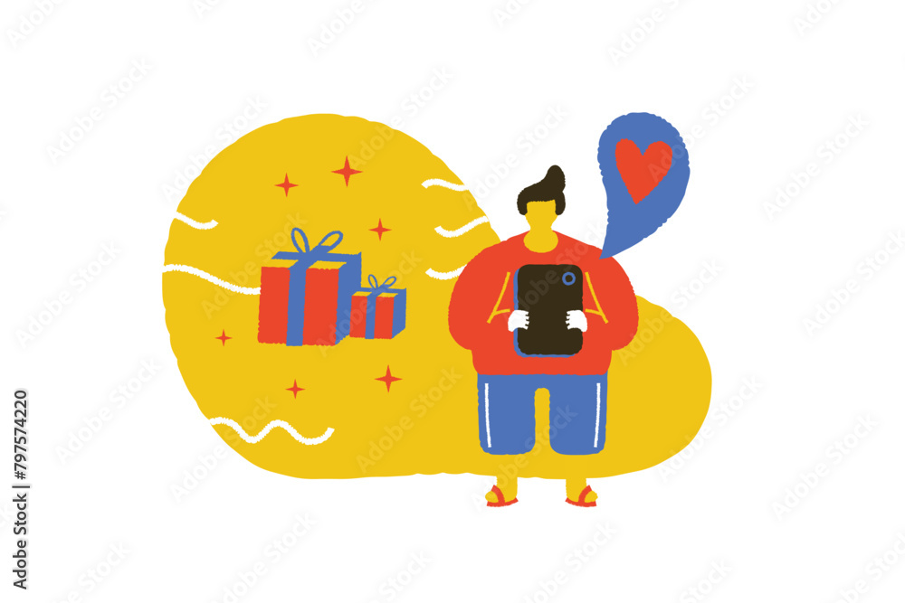 Naklejka premium Sending the gift