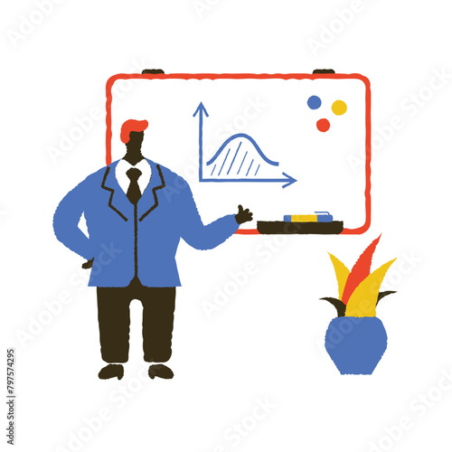 School teacher near the blackboard